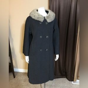 Wool and fur custom dress coat